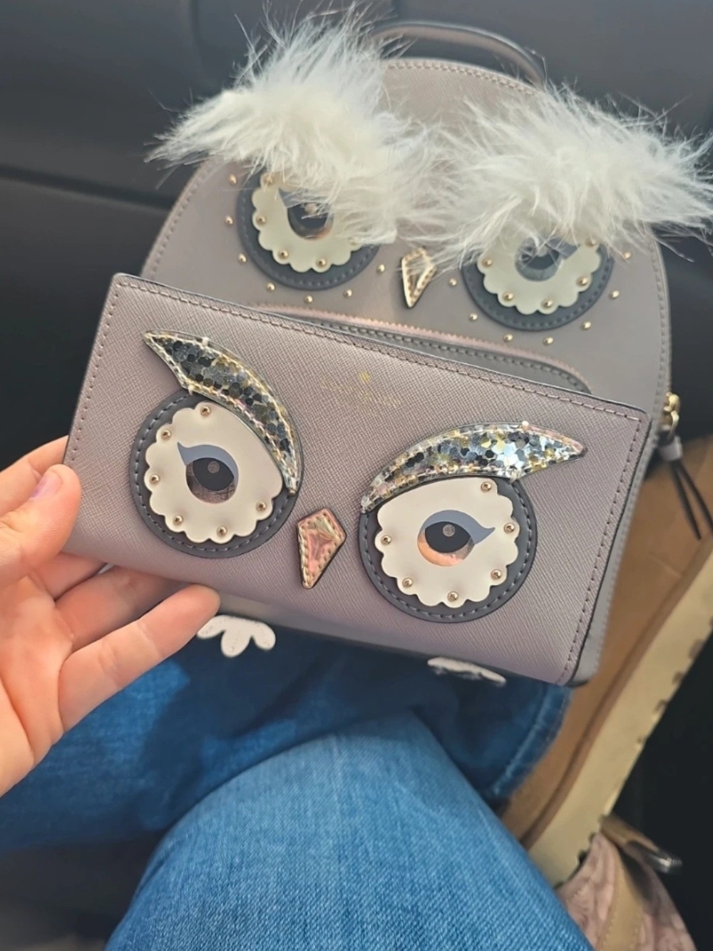Kate Spade Owl Mini Backpack in Taupe - Picture 4 of 11